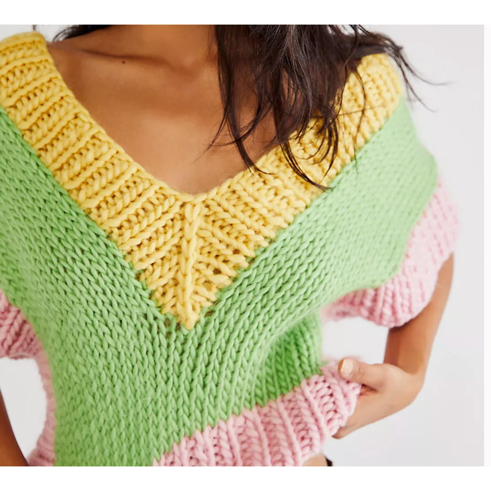 Free People Hope Macaulay Cartoon Vest Top Sz L/XL Chunky Knit Handmade Luxury - Picture 1 of 14